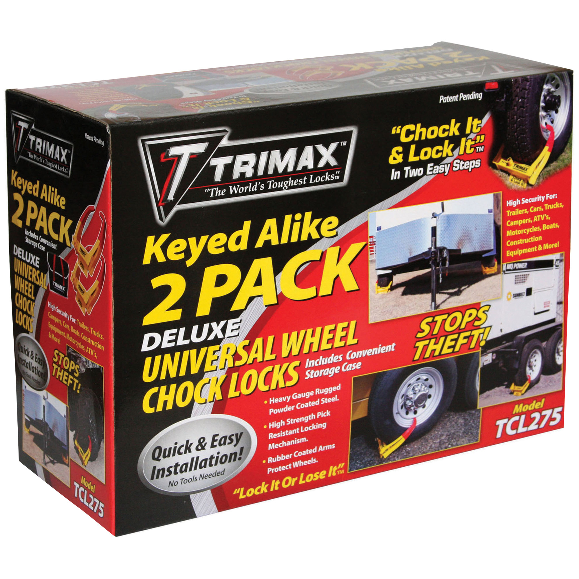 Trimax Deluxe Universal Wheel Chock Lock, 2-Pack, Model# TCL275